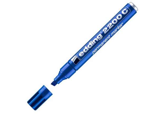 Immagine di Marcatore permanente 2200C - punta a scalpello - da 1 a 5 mm - blu  - Edding