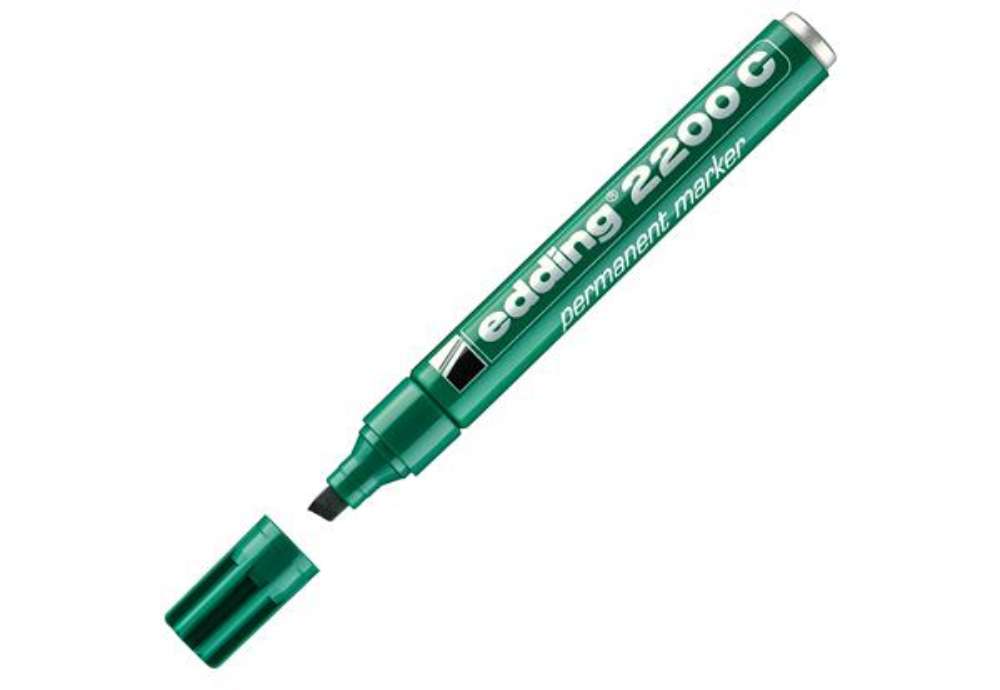 Immagine di Marcatore permanente 2200C - punta a scalpello - da 1 a 5 mm - verde  - Edding
