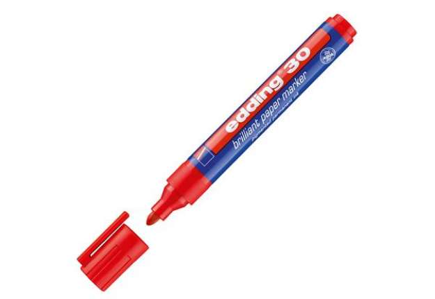 Immagine di Marcatore permanente 30 - punta tonda - da 1,5 a 3 mm  - rosso - Edding