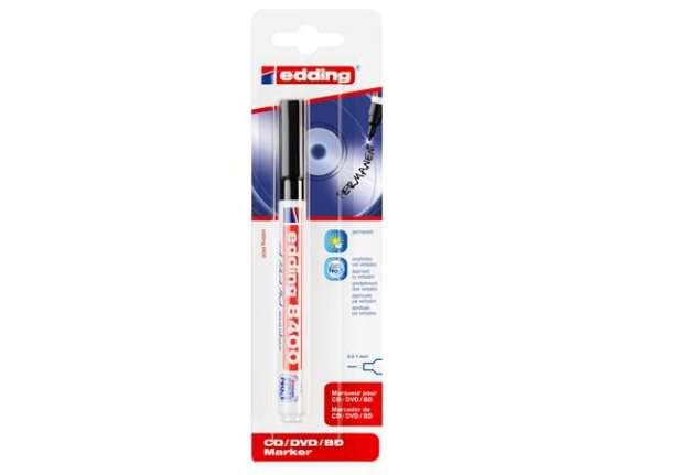 Immagine di Marcatore permanente per CD/DVD 8400 - punta tonda - 1 mm - nero - Edding