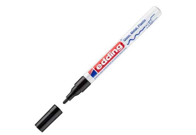 Immagine di Marcatore permanente a vernice 751 - punta tonda fine - da 1 a 2 mm - nero - Edding