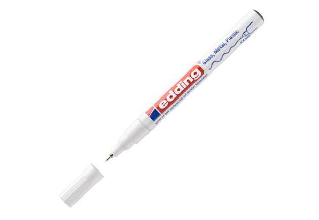 Immagine di Marcatore permanente a vernice 780 - punta tonda extra fine - 0,8 mm - bianco  - Edding