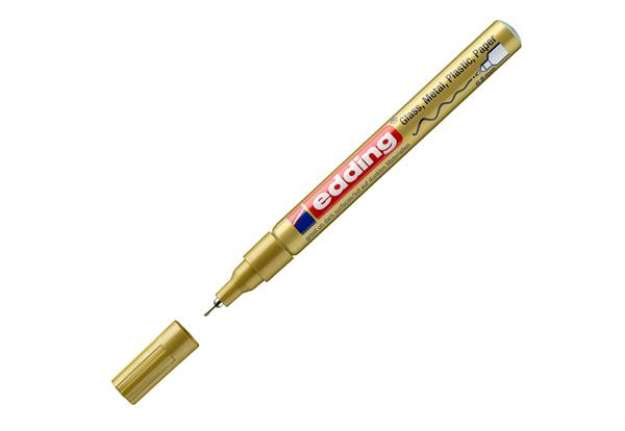 Immagine di Marcatore permanente a vernice 780 - punta tonda extra fine - 0,8 mm - oro  - Edding