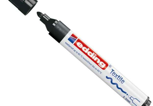 Immagine di Marcatore per tessuto 4500 - punta tonda - da 2 a 3mm - nero - Edding