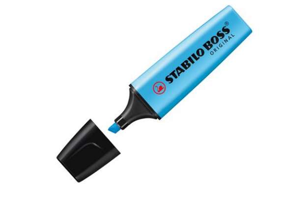Immagine di Evidenziatore Stabilo Boss Original - punta a scalpello - tratto 2 - 5,0 mm - blu 31 - Stabilo