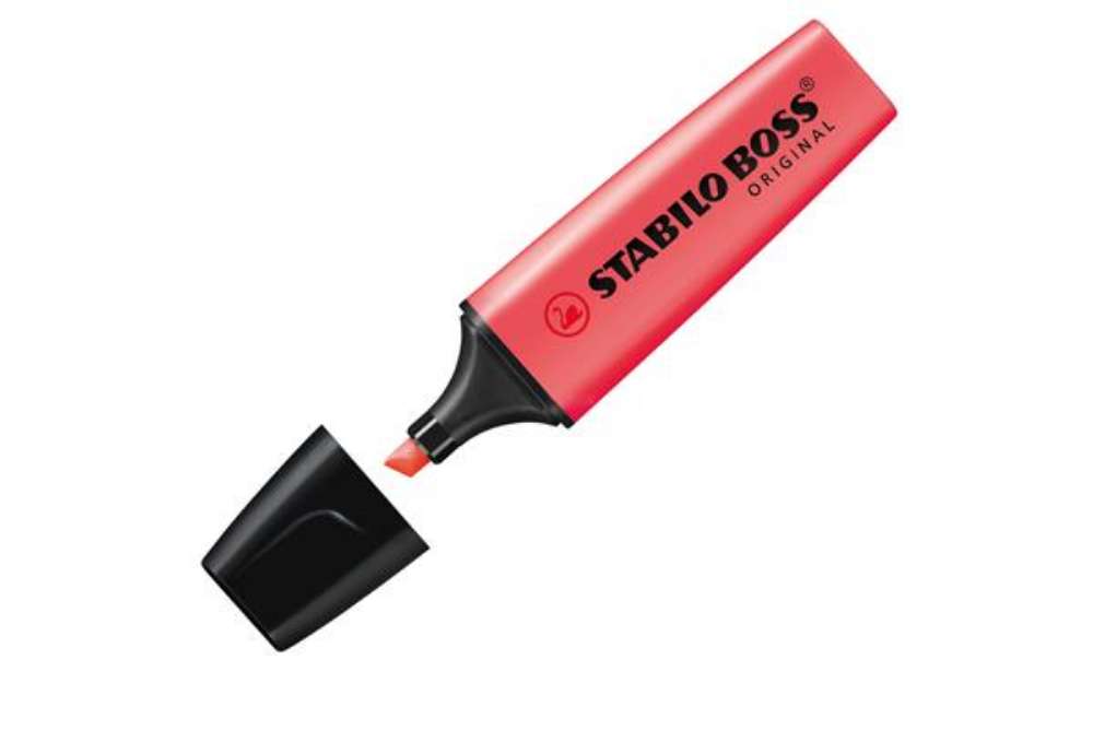 Immagine di Evidenziatore Stabilo Boss Original - punta a scalpello - tratto 2 - 5 mm - rosso 40 - Stabilo
