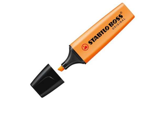 Immagine di Evidenziatore Stabilo Boss Original - punta a scalpello - tratto 2 - 5 mm - arancio 54 - Stabilo