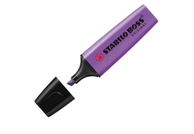 Immagine di Evidenziatore Stabilo Boss Original - punta a scalpello - tratto 2 - 5 mm - lavanda 55 - Stabilo