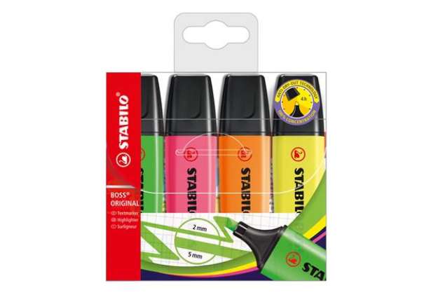 Immagine di Evidenziatore Stabilo Boss Original - punta a scalpello - tratto da 2 - 5 mm - colori assortiti - St