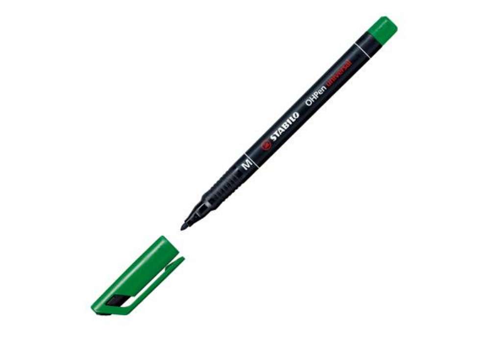 Immagine di Pennarello OHPen universal permanente 843 - punta media 1 mm - verde - Stabilo