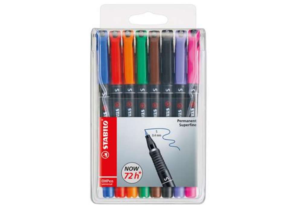 Immagine di Pennarello OHPen universal permanente 841 - punta superfine 0,4 mm - colori assortiti - Stabilo - co