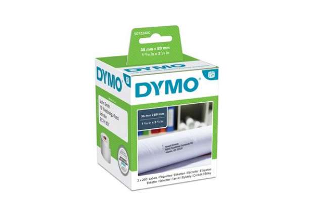 Immagine di Rotolo 260 etichette LW 990120 - carta - indirizzi estesi - 36 x 89 mm - bianco - Dymo - conf. 2 rot