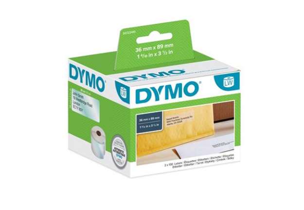 Immagine di Rotolo 260 etichette LW 990130 - indirizzi estesi - plastica trasparente - 36 x 89 mm - Dymo