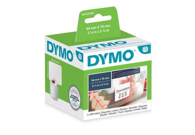 Immagine di Rotolo 320 etichette LW 990150 - 54 x 70 mm - bianco - Dymo