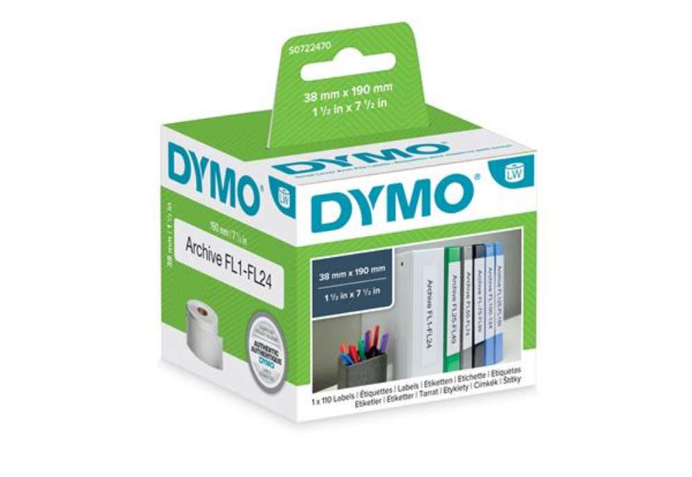 Immagine di Rotolo 110 etichette LW 990180 - 38 x 190 mm - carta - registratore piccolo - bianco - Dymo