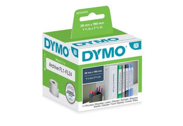 Immagine di Rotolo 110 etichette LW 990180 - registratore-P - 38 x 190 mm - bianco - Dymo