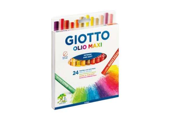 Immagine di Pastelli a olio - lunghezza 70 mm - diametro11 mm - colori assortiti - Giotto - conf. 24 pezzi