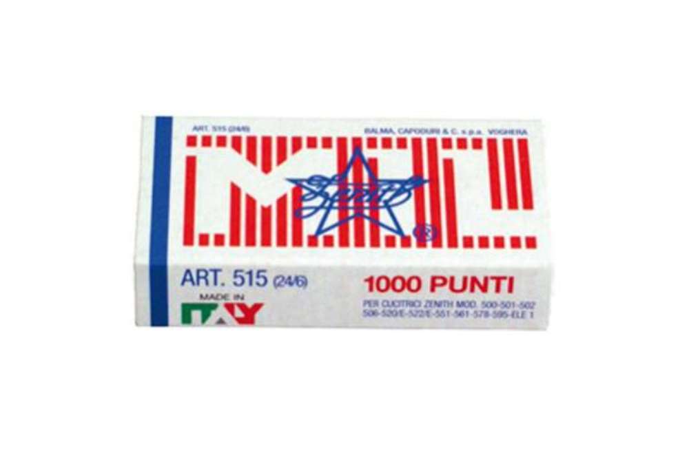 Immagine di Punti 515 - 24/6 - acciaio naturale - metallo - Zenith - conf. 1000 punti