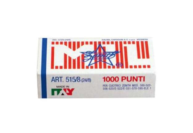 Immagine di Punti 515/8 - 24/8 - acciaio naturale - metallo - Zenith - conf. 1000 punti