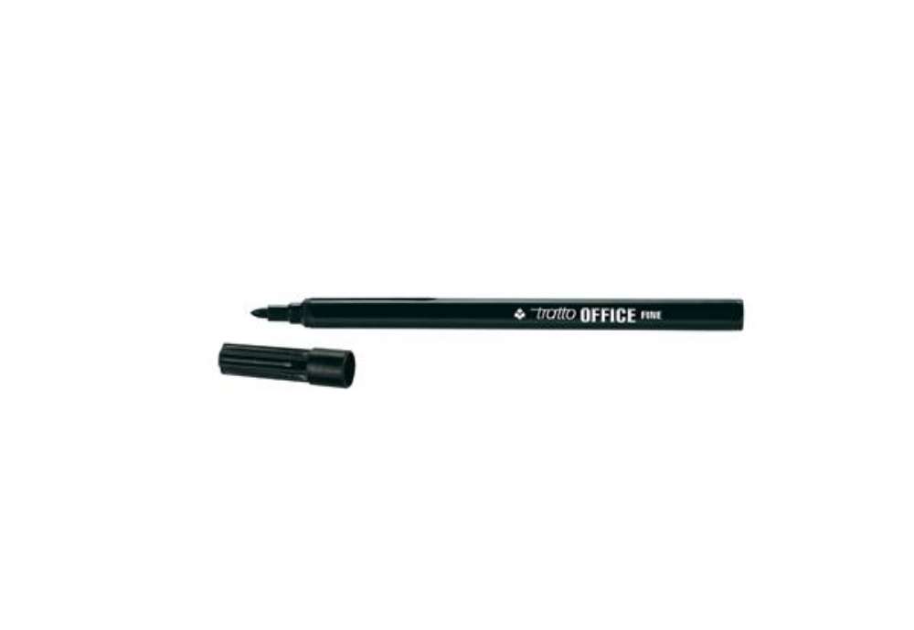 Immagine di Pennarelli Office - punta feltro - punta fine - tratto 0,7 mm - nero - Tratto - conf. 12 pezzi