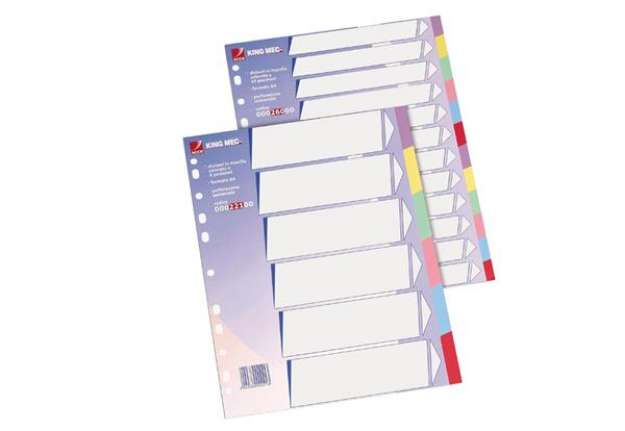 Immagine di Separatore - cartoncino 225 gr - 12 tasti colorati - A4 - multicolore