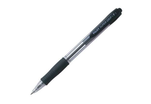 Immagine di Penna a sfera a scatto Super Grip - punta fine 0,7 mm - nero - Pilot
