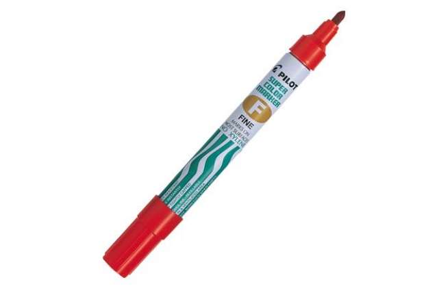 Immagine di Marcatore Super Color - permanente - punta fine 4 mm - rosso - Pilot