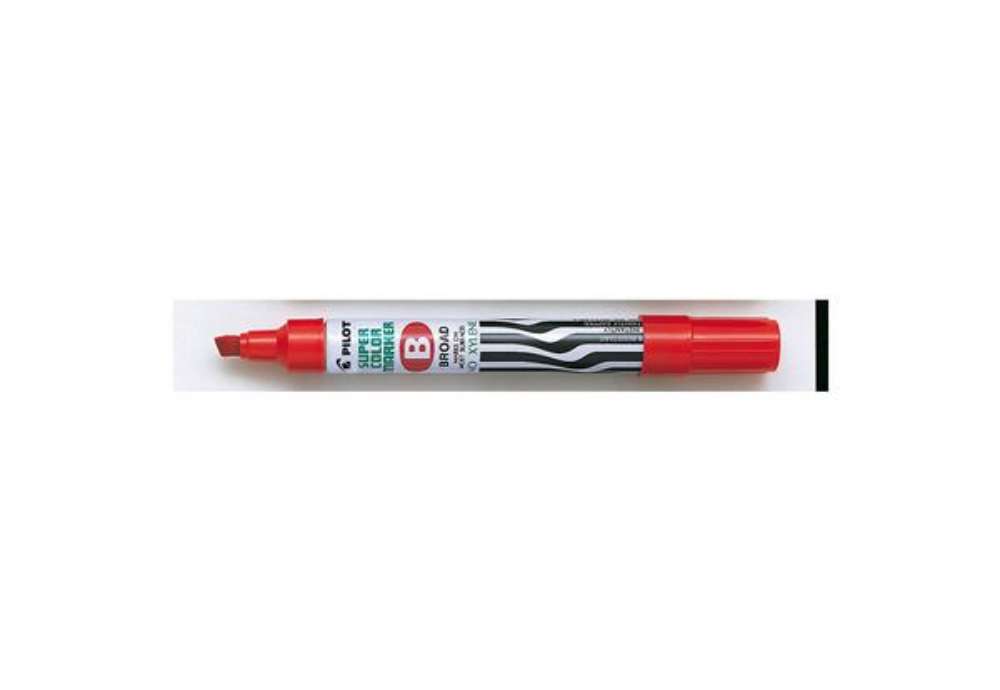 Immagine di Marcatore Super Color - permanente - punta scalpello 5 mm - rosso - Pilot