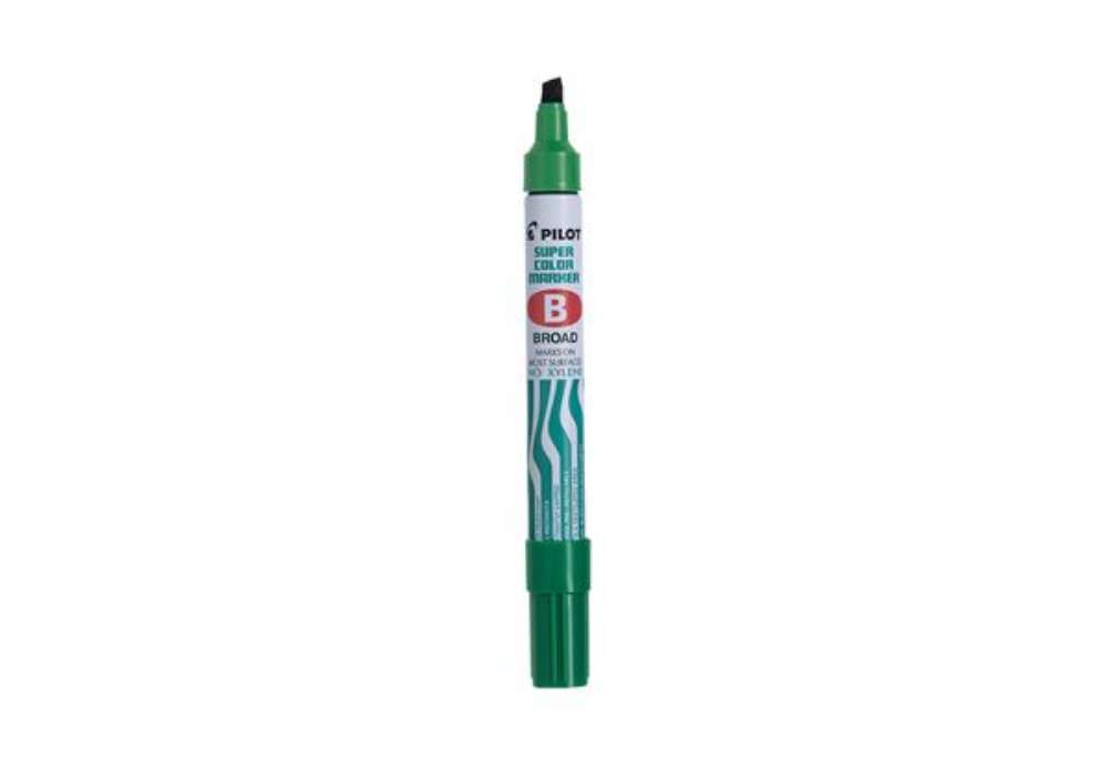 Immagine di Marcatore Super Color - permanente - punta a scalpello 4,5 mm - verde - Pilot