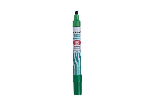 Immagine di Marcatore Super Color - permanente - punta a scalpello 4,5 mm - verde - Pilot