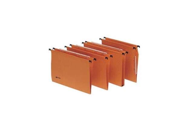 Immagine di Cartella sospesa Signaletic - cassetto - interasse 33 cm - fondo V - 33x25 cm - arancio - Rexel
