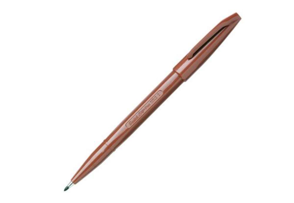 Immagine di Pennarello Sign Pen S520 punta feltro - punta 2 mm - marrone - Pentel