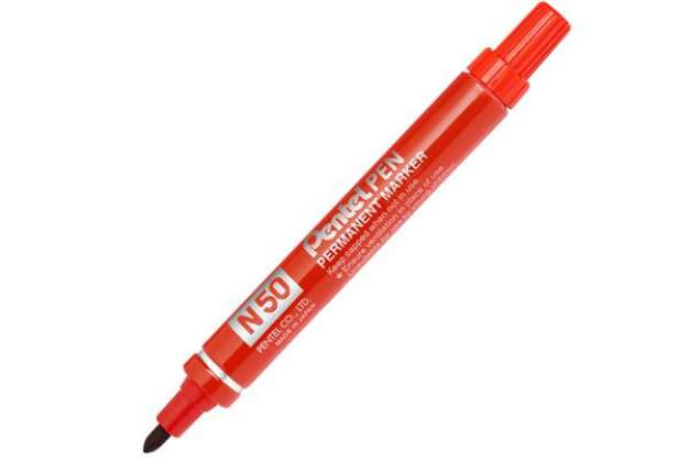 Immagine di Marcatore permanente N50 - punta tonda - rosso - Pentel