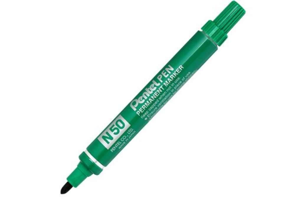 Immagine di Marcatore permanente N50 - punta tonda - verde - Pentel