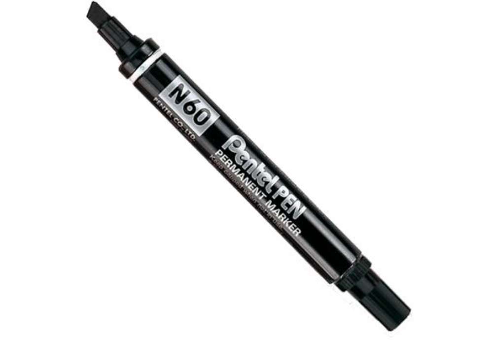Immagine di Marcatore permanente N60 - punta scalpello - nero - Pentel