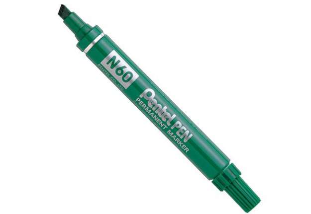Immagine di Marcatore permanente N60 - punta scalpello - verde - Pentel