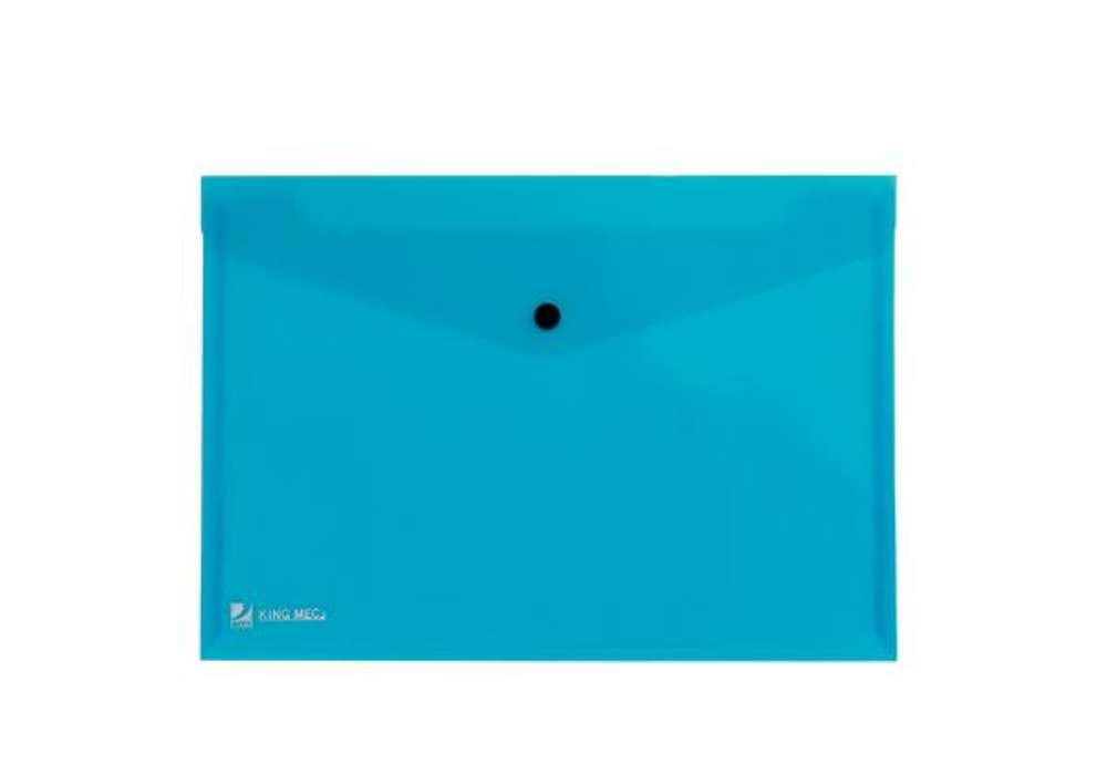 Immagine di Busta con bottone Pull - A4 - PP - azzurro - King Mec