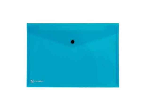 Immagine di Busta con bottone Pull - 21x29,7 cm - azzurro - King Mec