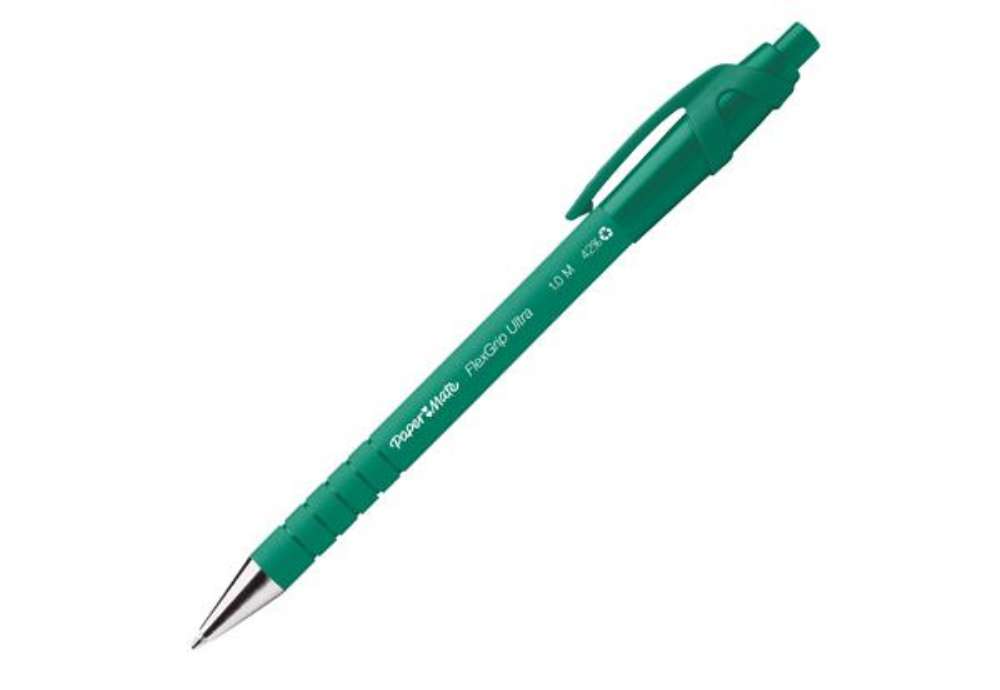 Immagine di Penna a sfera a scatto Flexgrip Ultra  - punta 1,0mm - verde - Papermate