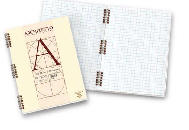 Immagine di Blocco Architetto - 22x29,7mm - 10mm - 40 fogli - 100gr - spiralato - Pigna
