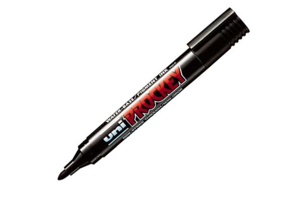 Immagine di Marcatore Uni Prockey M122  - punta conica  1,20mm-1,80mm - nero - Uni Mitsubishi