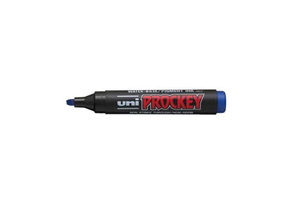 Immagine di Marcatore Uni Prockey M126 - punta a scalpello da 1,00-5,70mm - blu - Uni Mitsubishi