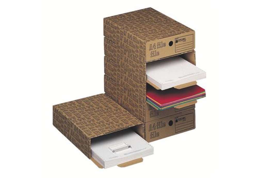 Immagine di Scatola archivio A4 File - 26 x 8 x 35 cm - avana - Esselte Dox