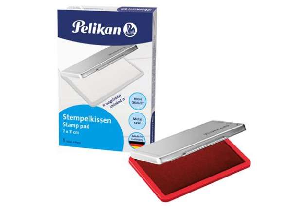 Immagine di Cuscinetto per timbri - 7 x 11 cm - rosso - Pelikan