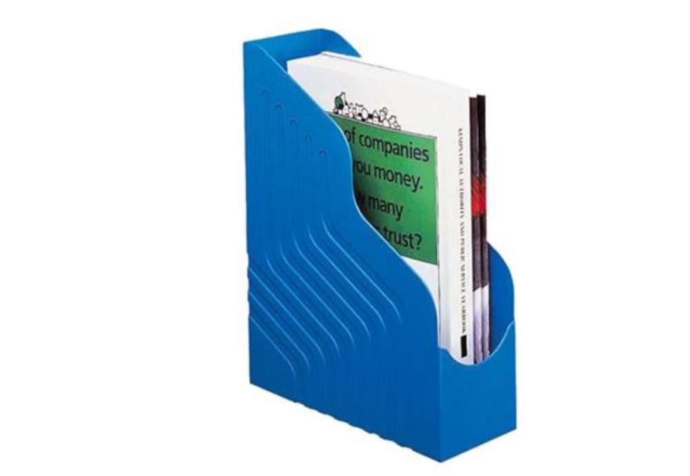 Immagine di Portariviste Magazine Rack Jumbo - 25 x 32 cm - dorso 10 cm - blu - Rexel