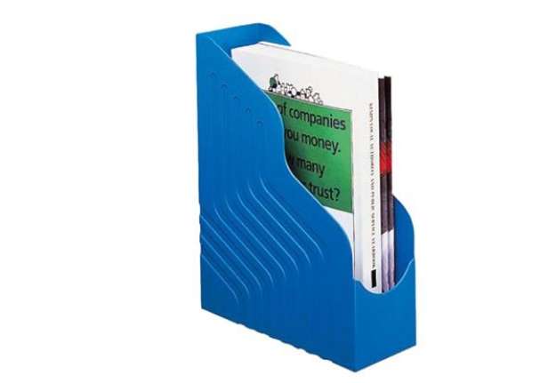 Immagine di Portariviste Magazine Rack Jumbo - 25 x 32 cm - dorso 10 cm - blu - Rexel