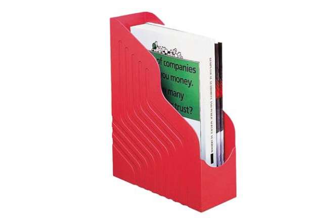 Immagine di Portariviste Magazine Rack Jumbo - 25 x 32 cm - dorso 10 cm - rosso - Rexel