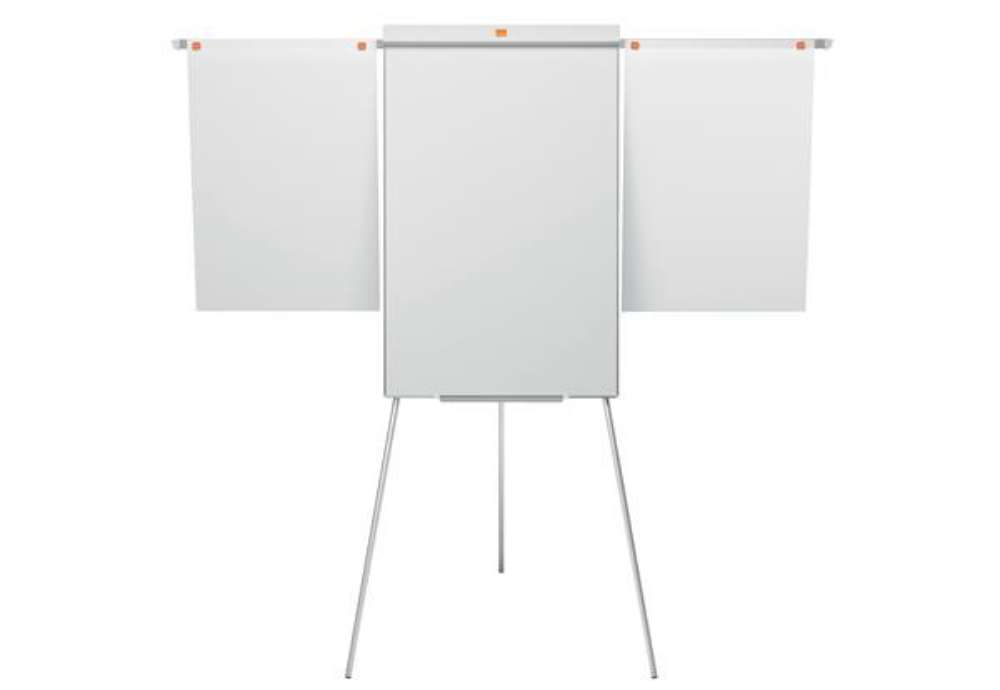 Immagine di Lavagna portablocco Classic con cavalletto - 100 x 68,5 cm - bracci estensibili - bianco - Nobo