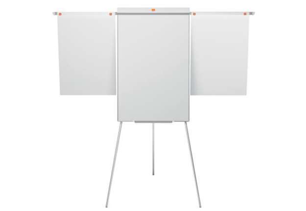 Immagine di Lavagna portablocco Classic con cavalletto - 100 x 68,5 cm - bracci estensibili - bianco - Nobo
