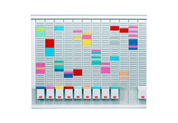 Immagine di Professional Planner - 80 x 73 x 1,5 cm - 100 schede indice 1 bianche e 1000 schede indice 2 colorat
